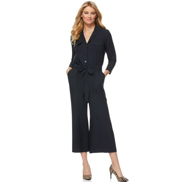 Scoop Flare Pant Jumpsuit with Belt Women's