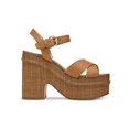 thumbnail image 2 of Sam Edelman Trianna Cuoio Brown Square Open Toe Ankle Strap Block Heeled Sandals (Cuoio Brown, 11), 2 of 3