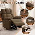 thumbnail image 4 of Korser Swivel Rocker Recliner Chair for Adults,360°Swivel Nursery Recliner with Side Pockets,Small Recliner Chair for Small Spaces for Living Room,Linen,Brown, 4 of 7
