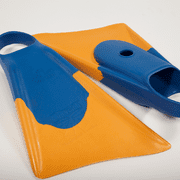 Churchill Makapuu Adult Unisex Floating Rubber Swim Fins, Blue/Orange, Large