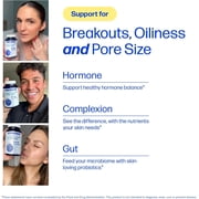Clear Skin Supplement with Zinc, DIM & Probiotics, 3-in-1 Formula with Hyaluronic Acid, Niacinamide & Vitamins, Dietary Supplement, 120 Capsules