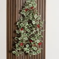 thumbnail image 6 of Christmas Garland For Mantel,Christmas Garland with Green Leaves Wired Artificial Holly Berry Garland Xmas Decorations for Indoor Outdoor Fireplace Mantle Stairs Table Winter New Year Holiday Decor, 6 of 9