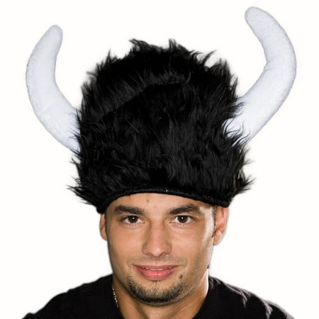 Furry Black Viking Hat
