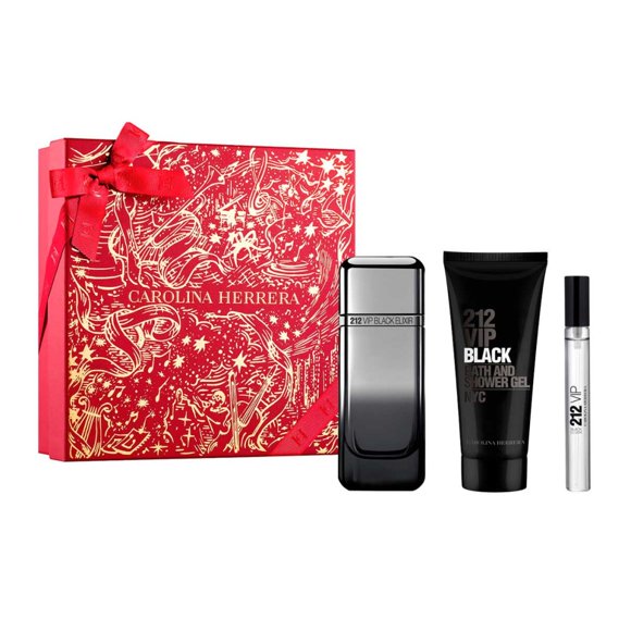 Estuche 212 Vip Black Elixir Navidad 3 pzs Hombre