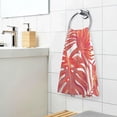 thumbnail image 5 of Dreamtimes Red Tropical Palm Leaves Print Pure Cotton Hand Towels for Bath Decorative Guest Towels Fingertip Towels for Bathroom Spa Gym, 2-Piece, 16 x 28 inches, 5 of 7