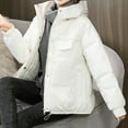 thumbnail image 5 of Summer Saving Clearance AXXD Womens Bomber Jacket Solid Color Zip Velvet Warm Loose Long Sleeve Hood Bomber Coat Jacket White Size 2XL(US:12), 5 of 6