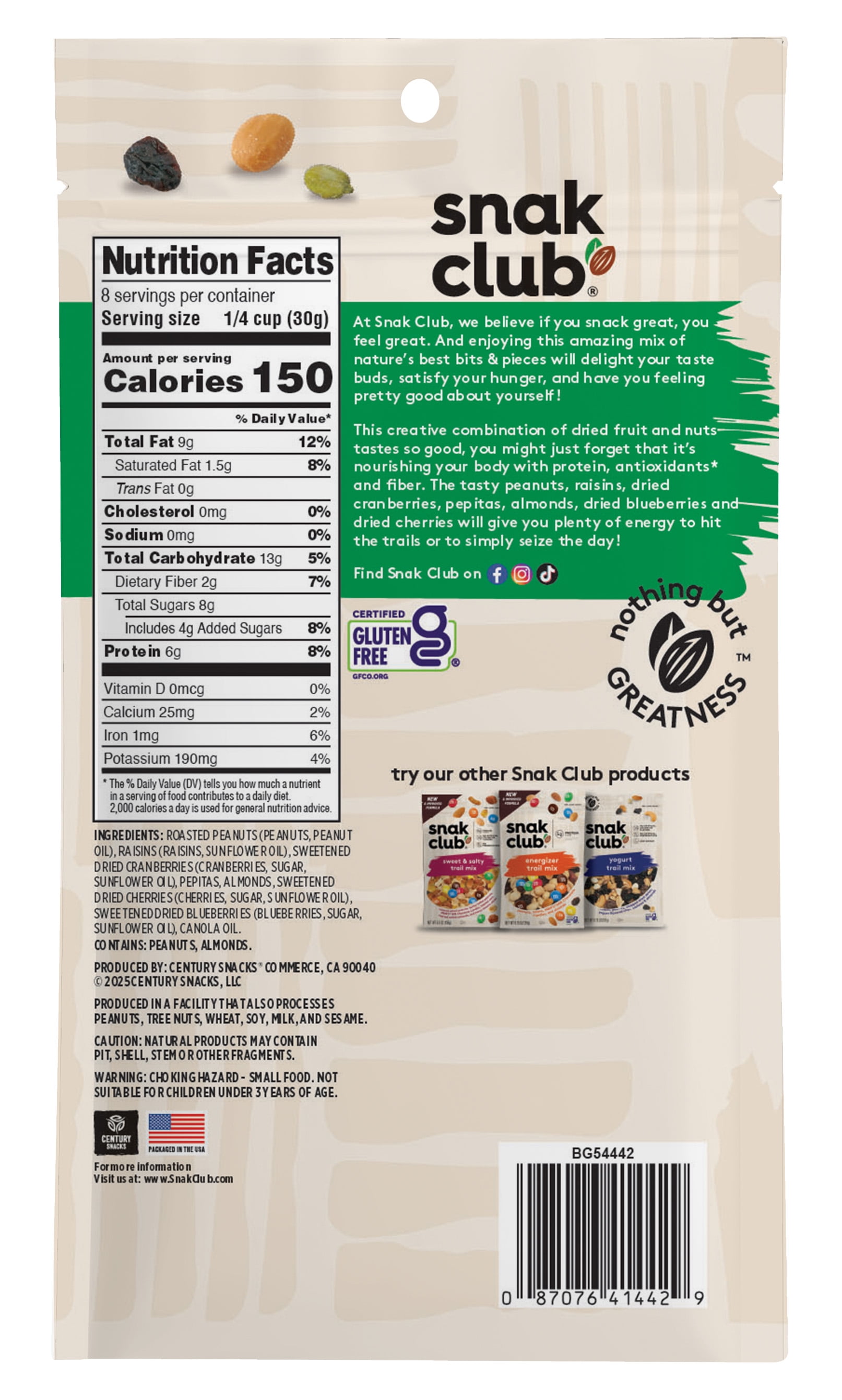 Snak Club Super Value Antioxidant Trail Mix, 8.00 oz