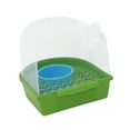 thumbnail image 3 of Comedero para pájaros, bañera colgante para pájaros, caja de ducha, baño/cuenco/casa resistente, accesorios para periquitos, loros y agapornis. Verde claro, 3 of 10