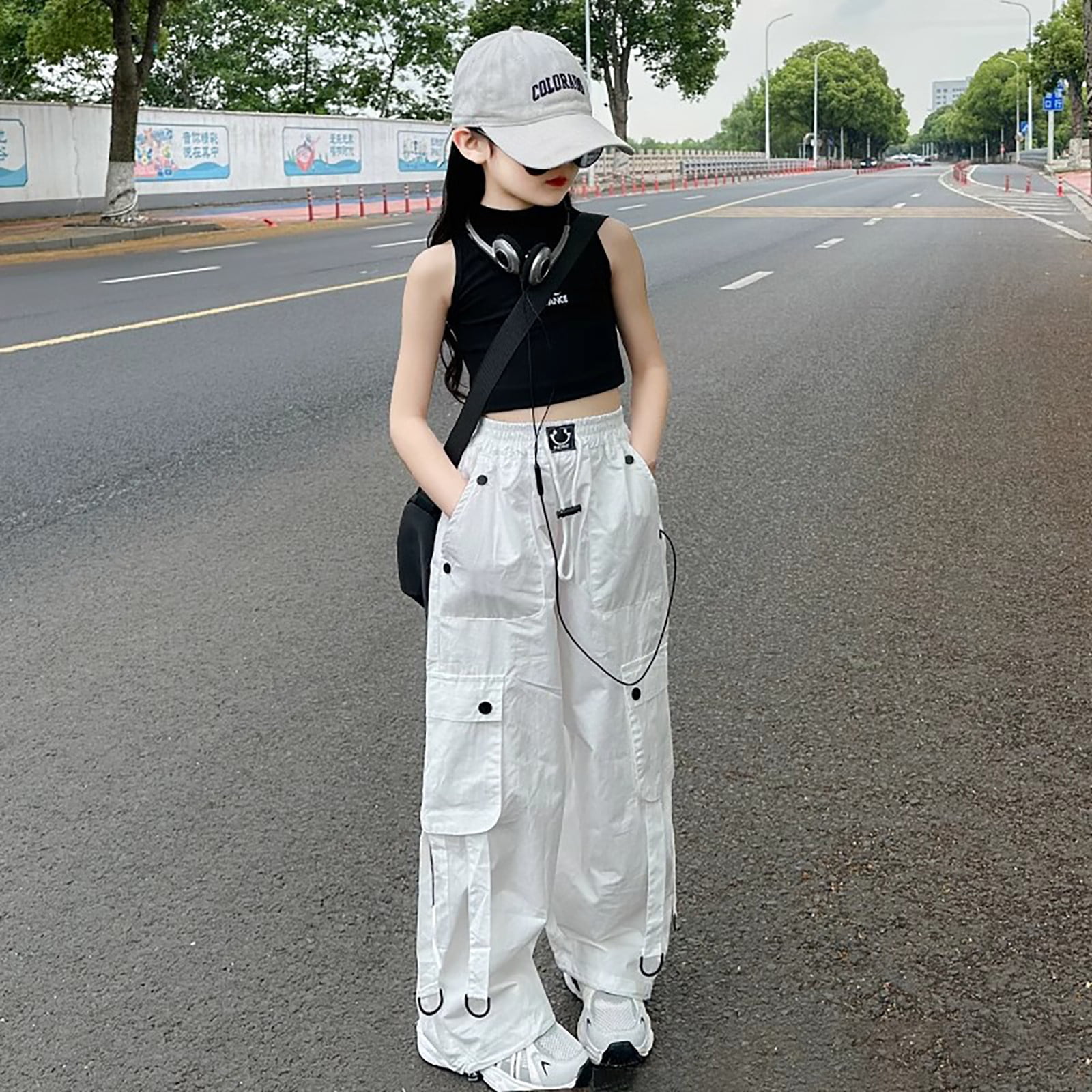 Girl Toddler Kids Infant Junior Summer Thin Cargo Pants Streetwear