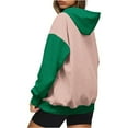 thumbnail image 6 of Xcmzpl Women's Hoodies Casual Color Block Hooded Sweatshirt Oversized Pullover Tops Dressy Casual Long Sleeve T-shirts Fall Clothes, 6 of 7