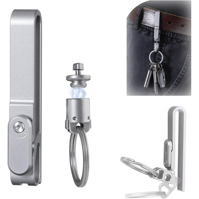 Titanium Alloy Magnetic Keychain - Anti-Lost Quick-Release Key Ring, Belt Clip for Keys, Security Metal Keychain Holder