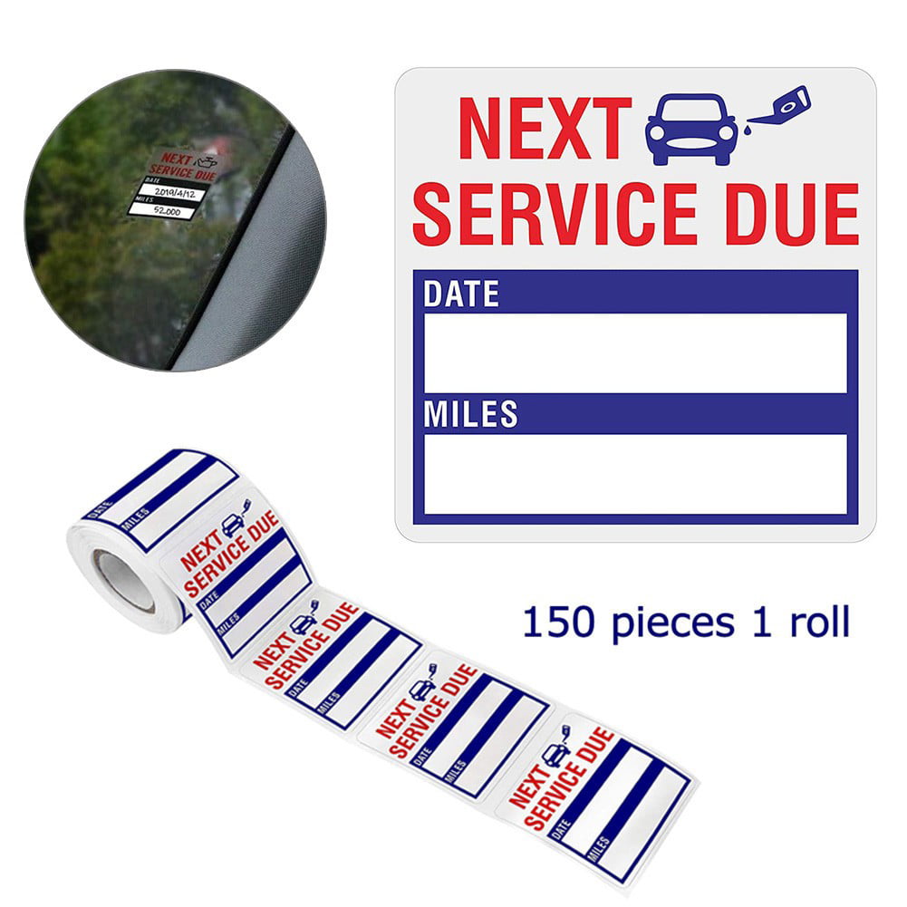 100 x Next Service Due Labels Stickers With Box For Date 