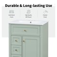 thumbnail image 5 of 24" Bathroom Vanity with Sink,  Free Standing Bathroom Storage Cabinet with 3 Drawers and Adjustable Shelves, Bathroom Vanity Set for Small to Medium Bathrooms, Green, 5 of 9