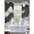 thumbnail image 2 of Black Grey Ombre Sheer Curtains 72 Inch Length 2 Panels Set for Living Room/Bedroom, Abstract Moire Art Geometric Modern Semi Curtain Sheers Drapes Rod Pocket Curtains Window Treatment 52''x72''x2, 2 of 7