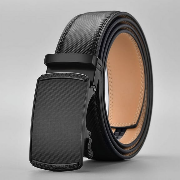 Mens Belt, Nelbons Leather Ratchet Belt for Men Dress 1 3/8", Adjustable Trim to Exact Fit, Automatic Buckle Belt