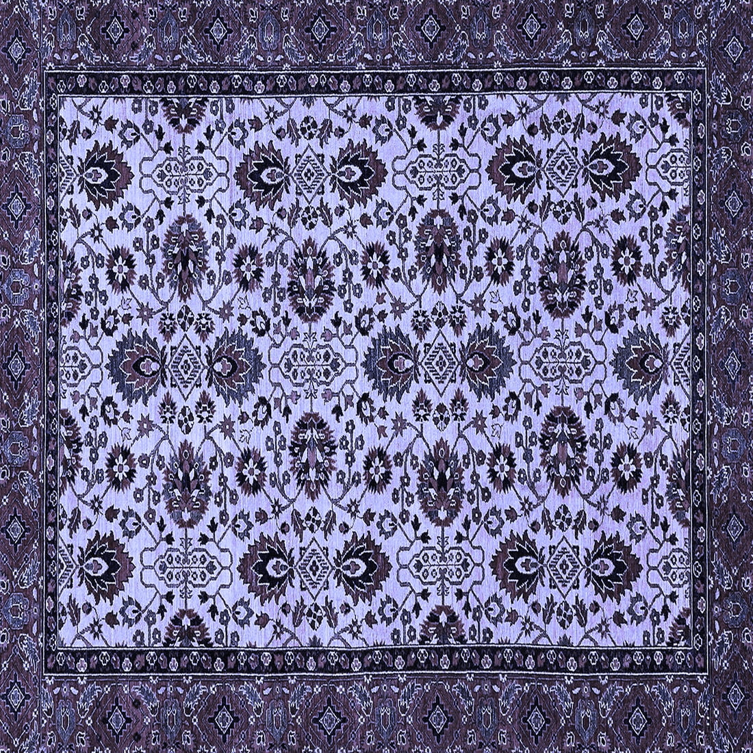 Ahgly Company Indoor Square Abstract Blue Modern Area Rugs, 6' Square ...