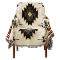 thumbnail image 1 of Manta bohemia con flecos, colcha tejida estilo étnico americano, manta de punto geométrica con borlas jacquard, decorativa para el hogar, la oficina, los viajes, el camping, 1 of 5
