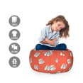thumbnail image 2 of Shoes Storage Toy Bag Chair, Sports Sneakers Doodles Running Shoelaces Sportive Style Footwear, Stuffed Animal Organizer Washable Bag, Small Size, Seafoam White, by Ambesonne, 2 of 3