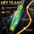 thumbnail image 4 of PASELEC 27.5" Fat Tire Electric Mountain Bike for Adults, 8-Speed Ebike, 48V 15.6Ah Built-In & Removable Battery, 5 Riding Modes, 60 Miles Long Range, Dual Hydraulic Brakes, Full Suspension, UL2849, 4 of 11