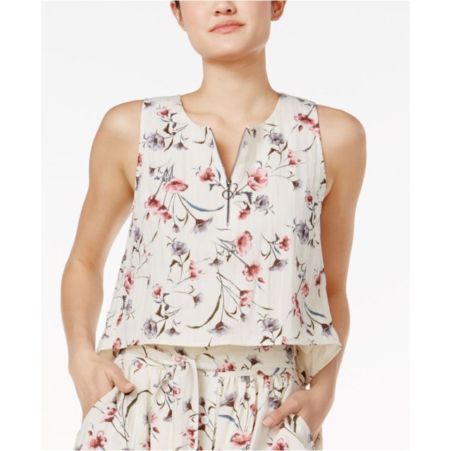 JOA Blusa sin mangas para mujer, color blanco roto, grande