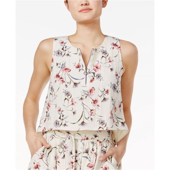 JOA Blusa sin mangas para mujer, color blanco roto, grande