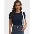 thumbnail image 3 of Women's Basic Solid Active Soft Short Sleeve Crew Neck Top T-Shirts, 3 of 6
