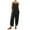 Black1, variant on Womens Cotton Linen Sleeveless Bib Overalls Casual Baggy Printed Wide Leg Capri Romper Summer Jumpsuits with Pockets