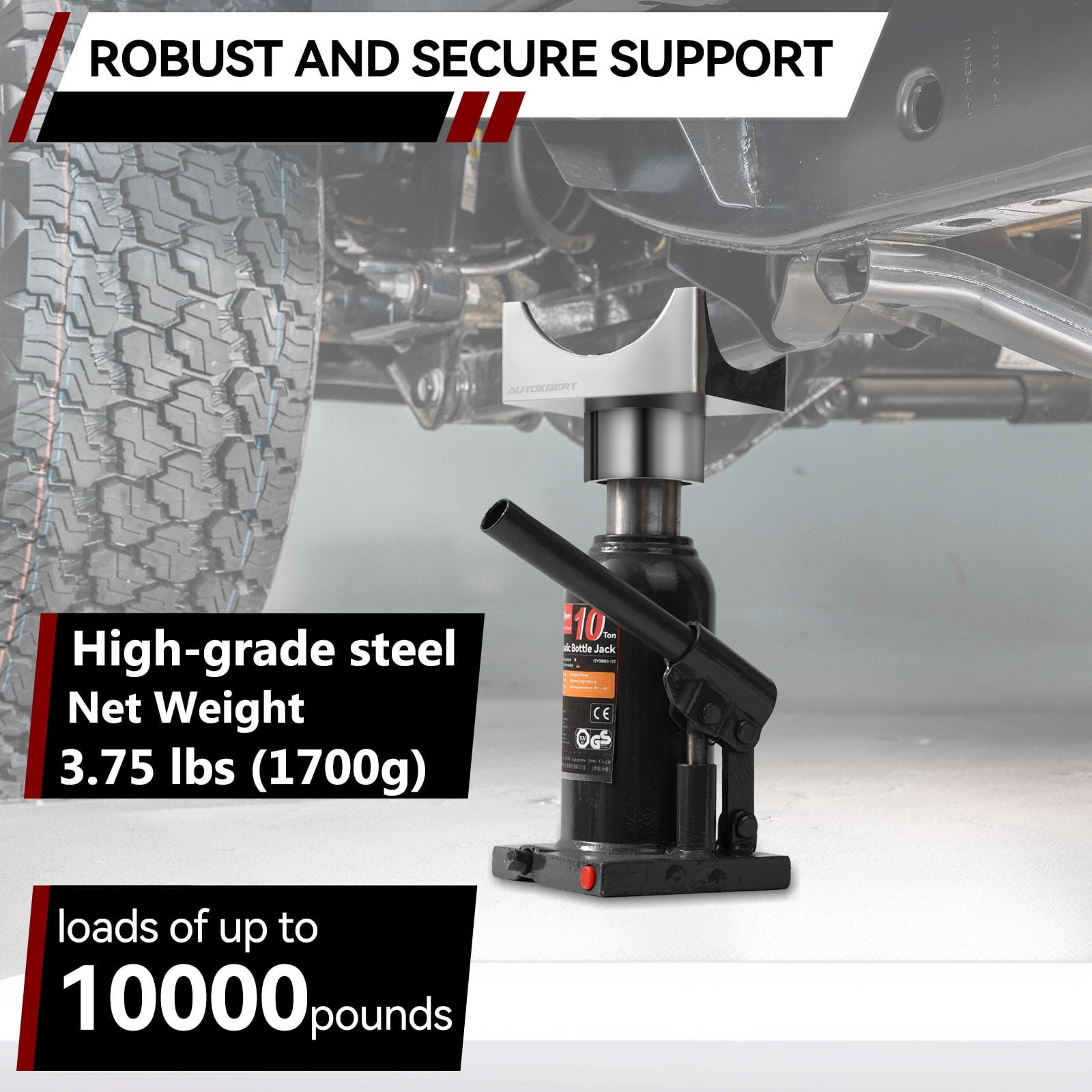 AUTOXBERT Universal Heavy Duty 3-20 Ton Bottle Jack Axle Stand Adaptor Pad Saddles Craddle