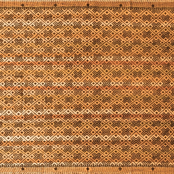 Ahgly Company Indoor Square Abstract Orange Modern Area Rugs, 6' Square