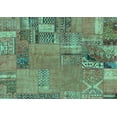 thumbnail image 1 of Ahgly Company Indoor Rectangle Patchwork Turquoise Blue Transitional Area Rugs, 8' x 12', 1 of 4