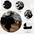 thumbnail image 5 of Coral Black Table Cloth Waterproof Tablecloths, Coastal White Ocean Marine Nautical Beach Tablecloth Dining Table Cover for Kitchen Party Tabletop Outdoor, Square Tablecloth 60x60 Inch, 5 of 9