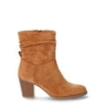 thumbnail image 2 of Time and Tru Women's Western Slouch Heeled Booties, 2 of 7