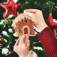 thumbnail image 5 of Yucurem Christmas Gingerbread House Ornaments with Rope, Light Up Resin Christmas Pastel Candy House Hanging Ornaments for Tree Holiday Party Home Decoration, 5 of 7