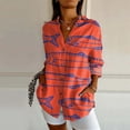 thumbnail image 2 of Puawkoer Nouvelle Chemise Classique à la Mode pour Femmes Chemise Boutonnée Longue Imprimée Décontractée Col à Revers T-Shirts pour Femmes Chemise en Lin Graphique T-Shirts pour Femmes Grandes Tailles, 2 of 3