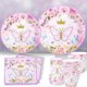 thumbnail image 1 of Juego de vajilla desechable con diseño de mariposas, platos de papel, servilletas y pancartas, decoraciones para fiestas de cumpleaños de niñas, suministros para baby shower infantil., 1 of 5