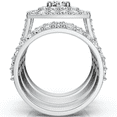 thumbnail image 2 of Pompeii 3 ct Diamond Engagement Wedding Cushion Halo Ring Set 10k White Gold Lab Grown, 2 of 4