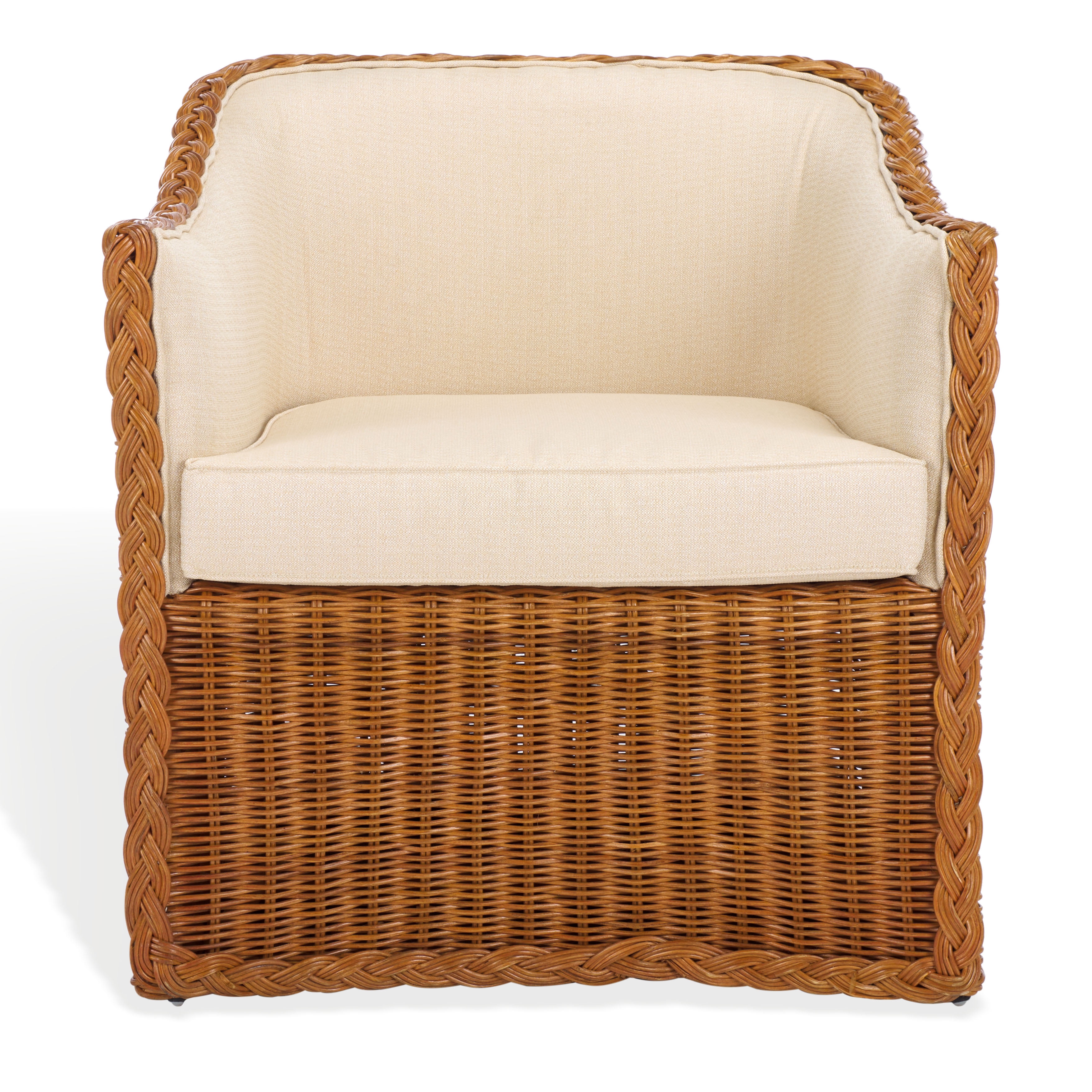 Safavieh Couture Sharon Rattan Coastal Accent Chair, Natural/Beige