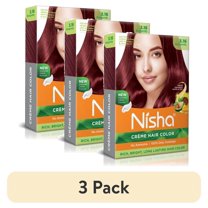 (3 pack) Nisha Creme Hair Color | Permanent Long Lasting Burgundy Hair Dye Colour Kit | Burgundy | Mini Box 40gm / 1.35 Oz