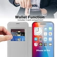 thumbnail image 3 of for iPhone 15 Pro Wallet Case with RFID Blocking Credit Card Holder,Compatible with MagSafe,PU Leather Flip Kickstand Shockproof Cover Women Men for iPhone 15 Pro Phone case,Gray, 3 of 8