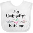 thumbnail image 3 of Inktastic My Godmother Loves Me Heart Godchild Boys or Girls Baby Bib, 3 of 4