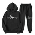 thumbnail image 2 of successthop Sweatsuits 2 Piece Sets Womens Plus Size Long Sleeve Hoodie and Joggers Letter Fall Drawstring Outfits, 2 of 7