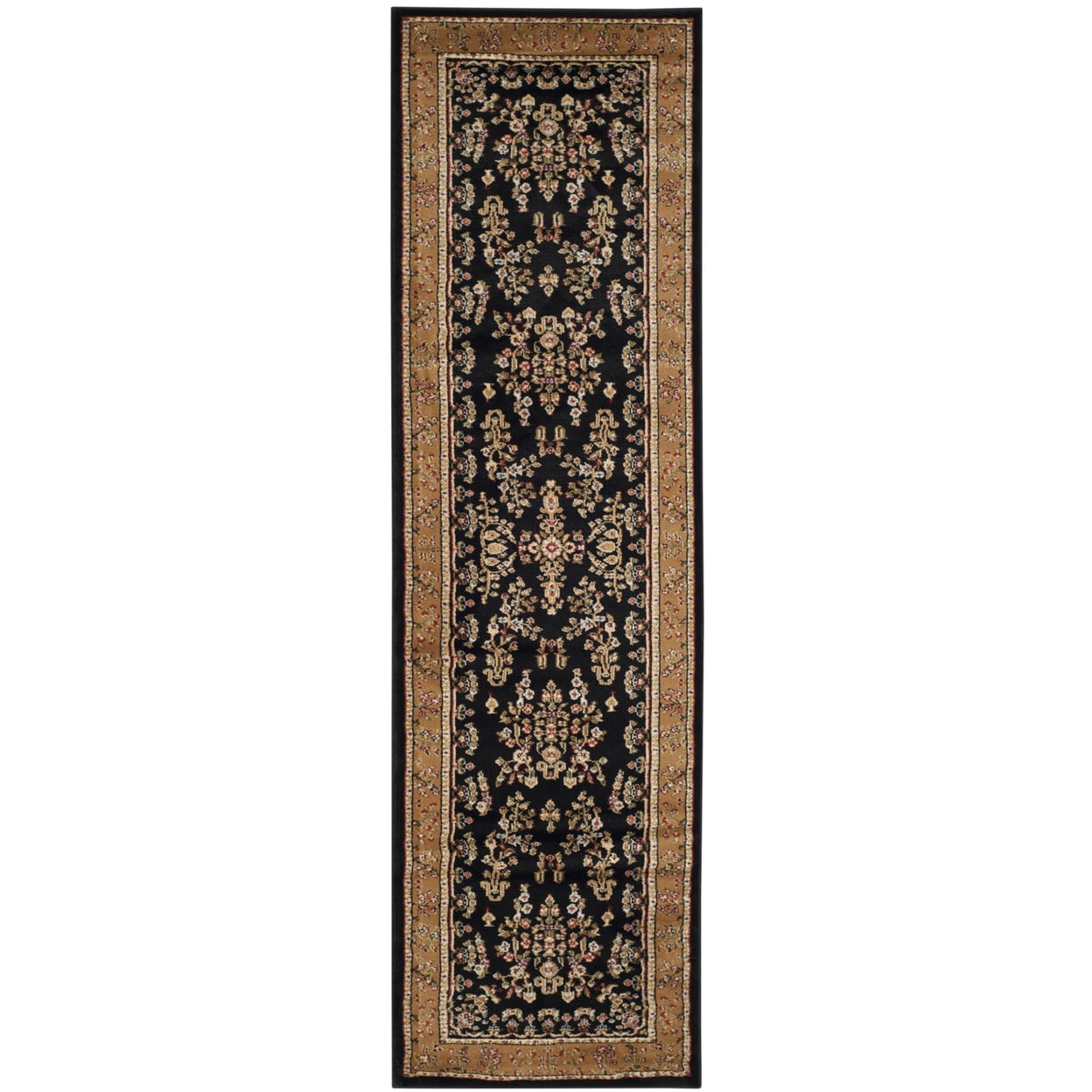 SAFAVIEH Lyndhurst Isadora Traditional Bordered Area Rug, Black/Tan, 8' x 8' Round