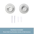 thumbnail image 5 of Kenney 3/4" Diameter Curtain Rod Hardware Mount Wall Cup Brackets, Set of 2, Satin Nickel, 5 of 5