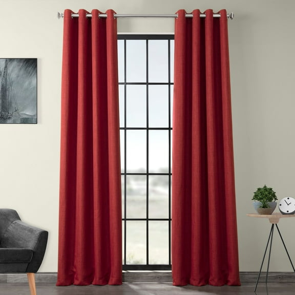 HPD Half Price Drapes Cardinal Grommet Faux Linen Room Darkening Curtains for Bedroom & Living Room Curtains (1 Panel), Door & Window Curtains 108 inches long, Grommet curtains & drapes, 50W X 108L
