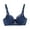 Blue, variant on Women's Bras Wirefree Lace Comfortable & Breathable with Bow Detail for Daily Wear in Red, Light Pink, Black, Blue, Purple, Peach