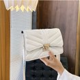 thumbnail image 4 of Bolsos cruzados de cuero geométrico vintage para mujer Bolsos de color puro (blanco) Tmvgtek Para estrenar, 4 of 8