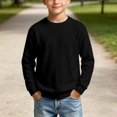 thumbnail image 6 of Weebloom Toddler Boys Crewneck Sweatshirt Fall Winter Pullover Tops Sweatshirts Black, 6 of 9