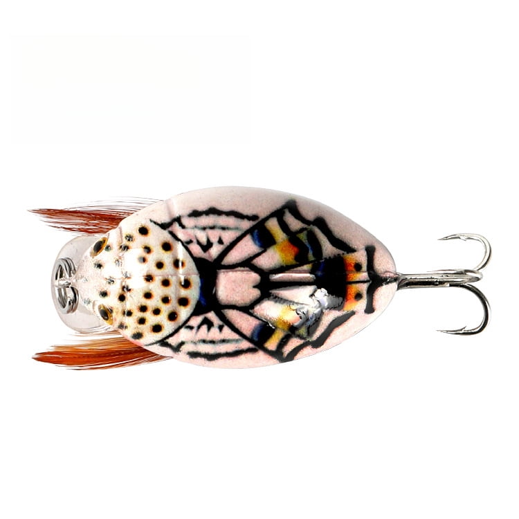 2PC Fishing Lures Jigs 4g Floating Water Small Minnow Fat Bionic Beetle Blood Slot Hook Plastic Fake Fish Bait Set