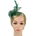 thumbnail image 3 of Tittly Head Scarf Fascinators Hats Women's Elegant Hat Strap Flower Feather Party Hat Hair Clip Headband Accessory Head Scarf Hair Accessories Green One Size, 3 of 7
