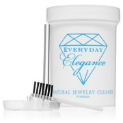 100% All Natural Jewelry Liquid Cleaner Solution | Non-Toxic Cleaning Gold, Silver & Platinum Cleaning | 6 Ounce Jar | Everyday Elegance